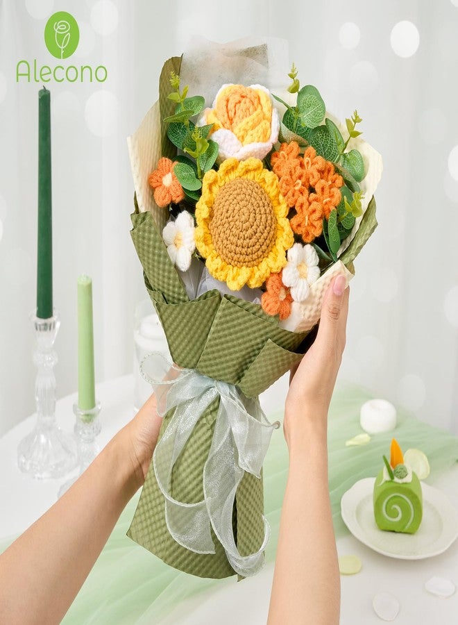 Alecono Crochet Flower Bouquet Green - Image 5