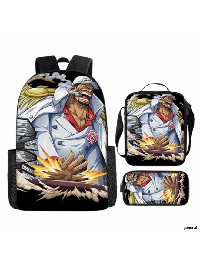 general The latest universal cartoon printed three piece practical bag combination (suitable for students, children, friends, outings, mountain climbing, etc.) - Image 1