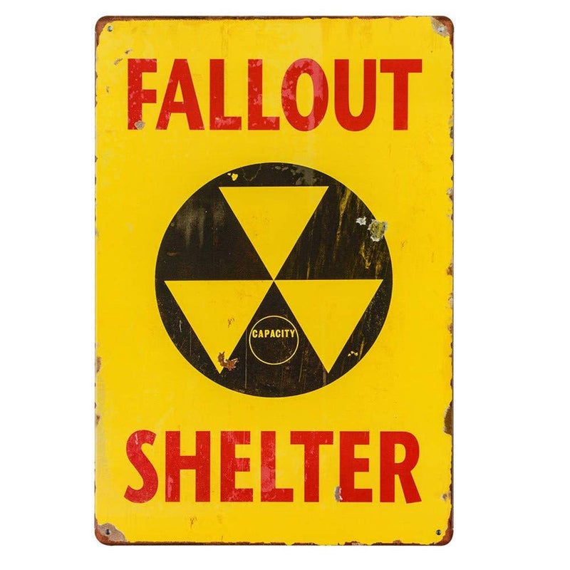 INNAPER Fallout Shelter Vintage Look Reproduction Metal Tin SignGarage Decor Man Cave Sign M0075
