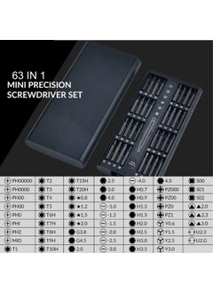 Zaptec Zaptec 63 In 1 Magnetic Precision Screwdriver Set With Magnetic Case For Electronics PC Mobile Phones Laptops Toys Watches Glasses Cameras Black  - Image 5