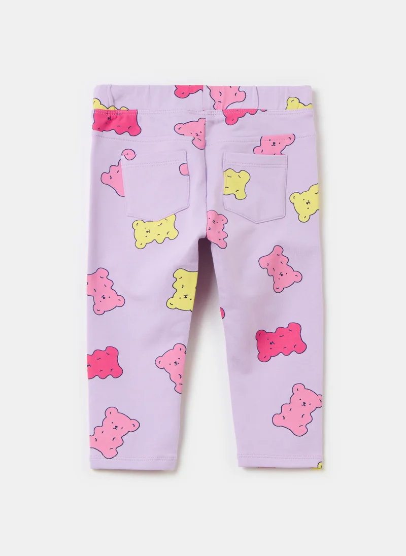او في اس Treggings in stretch cotton with print