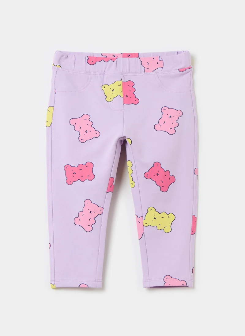 او في اس Treggings in stretch cotton with print