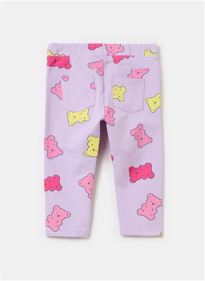 او في اس Treggings in stretch cotton with print
