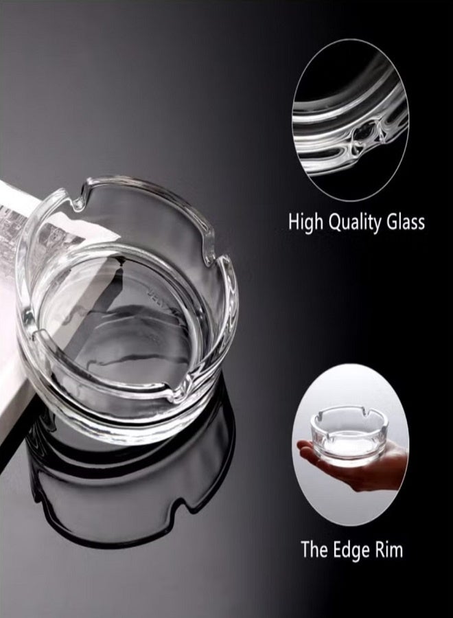 2 Pack Glass Ashtray Simple and Clear Ashtrays - Image 2