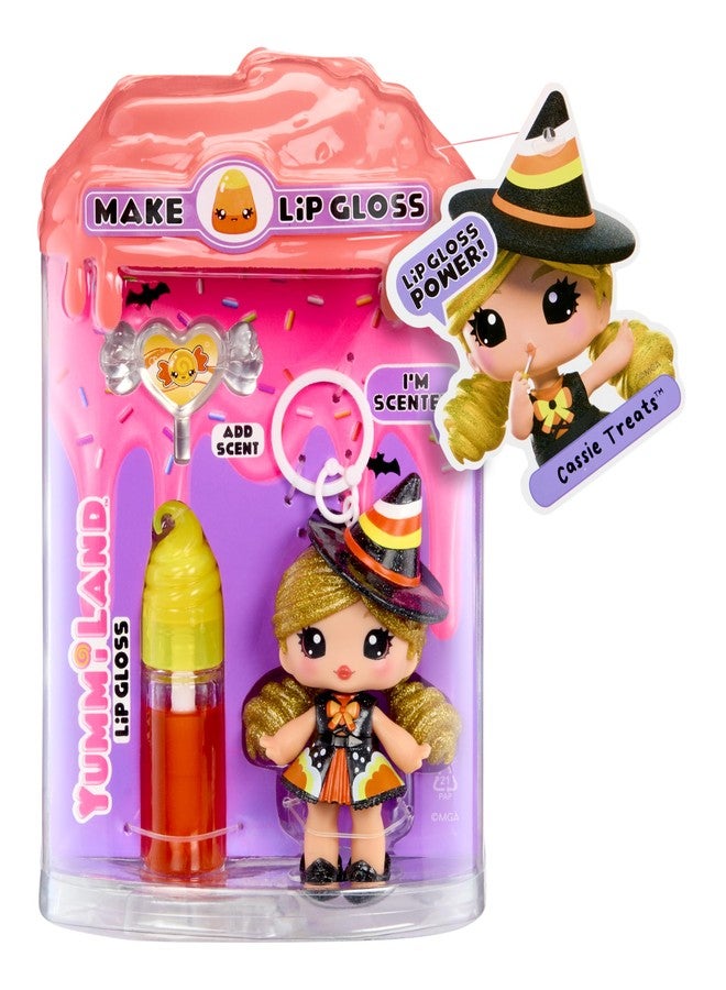 Yummiland x Halloween Lip Gloss Doll - Cassie Treats Includes DIY Lip Gloss + Keychain, Cosmetic Play, Seasonal Halloween Collectible, Ages 4+ - Image 5