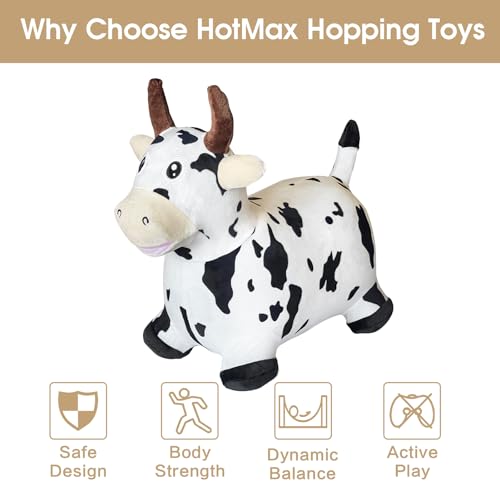 Hot Max HotMax Bouncy Cow Hopping Toy Removable Inflatable Plush Bouncing Horse for Toddlers Outdoor Ride on Bouncy Farm Animals Birthday Gift for 18 Months 2 3 4 Year Old Boy or Girl - Image 5
