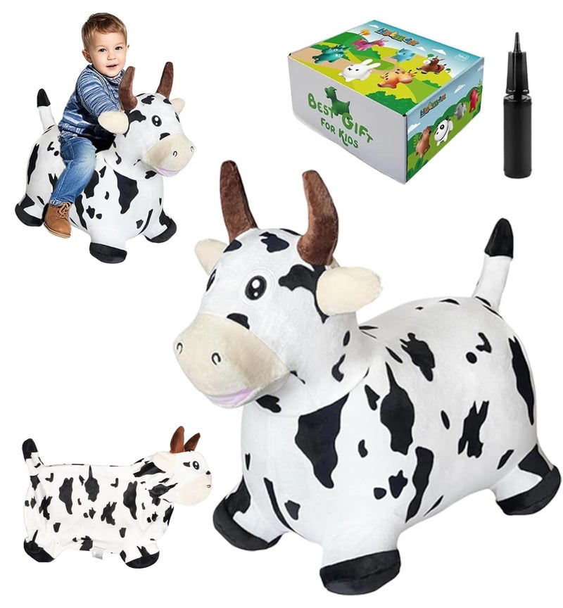 Hot Max HotMax Bouncy Cow Hopping Toy Removable Inflatable Plush Bouncing Horse for Toddlers Outdoor Ride on Bouncy Farm Animals Birthday Gift for 18 Months 2 3 4 Year Old Boy or Girl - Image 3