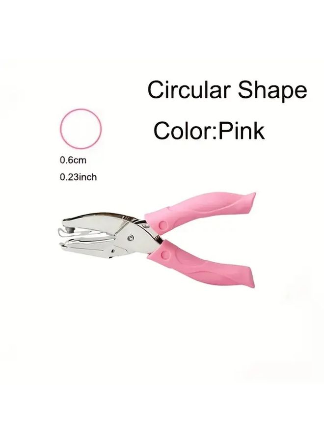 Heart Shape Hole Handheld Single Hole Paper Puncher With Pink Soft Leather Cover - Image 4