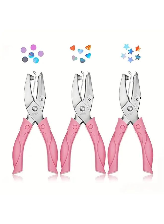 Heart Shape Hole Handheld Single Hole Paper Puncher With Pink Soft Leather Cover - Image 1