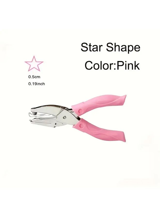 Heart Shape Hole Handheld Single Hole Paper Puncher With Pink Soft Leather Cover - Image 5