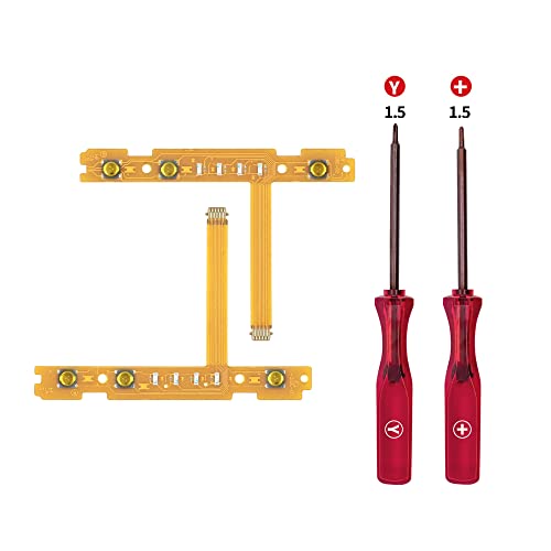 Wigearss Replacement SL SR Left Right Button Flex Cable for Nintendo Switch/Switch OLED Joy-Con Controllers Repair Spare Parts with Y-Screwdriver & +-Screwdriver Repair Kit - Image 1