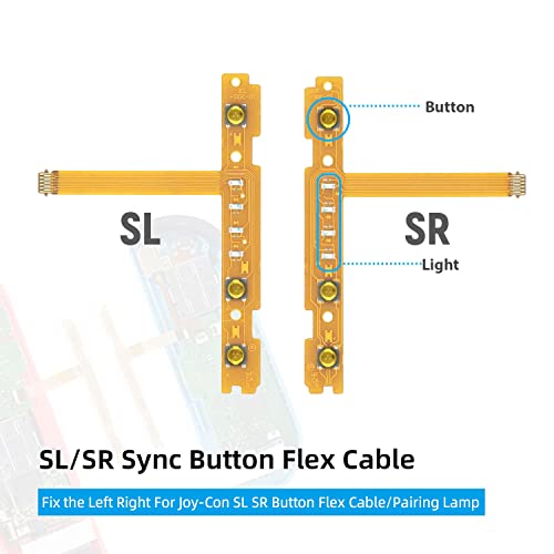 Wigearss Replacement SL SR Left Right Button Flex Cable for Nintendo Switch/Switch OLED Joy-Con Controllers Repair Spare Parts with Y-Screwdriver & +-Screwdriver Repair Kit - Image 4