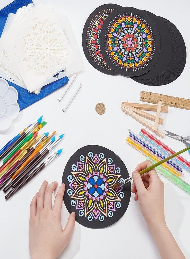 JERN Mandala Dotting Tools Set, 50 Pieces, Painting Kit with Black Sketchpad and Stencils - Image 4