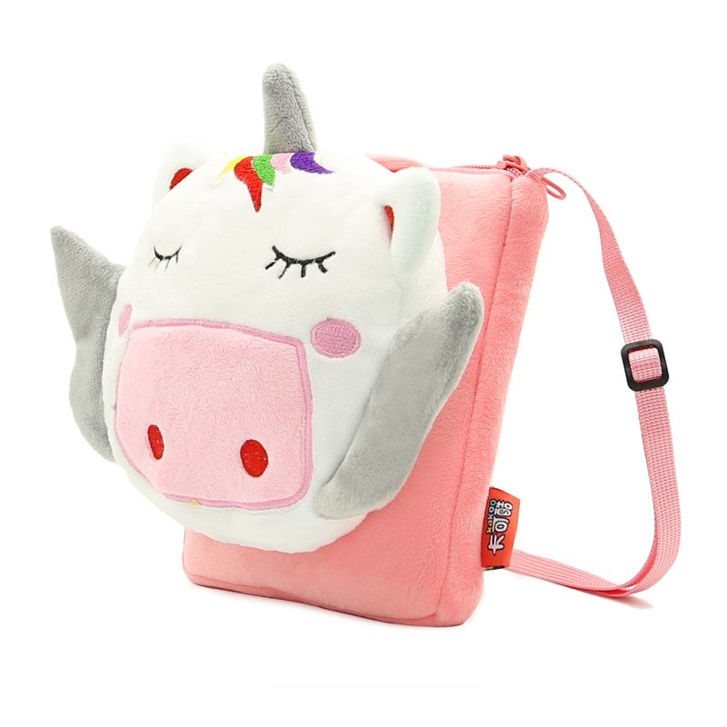 Plush Kids Crossbody Bag, Unicorn Animal Design, Soft Lightweight Shoulder Bag for Daily Outings - Image 2