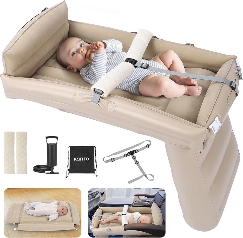 PAHTTO Kids Airplane Bed Inflatable Plane Seat Extender for Toddler Kids Travel Bed for Flight with Hand Pump Toddler Travel Essentials - Image 1
