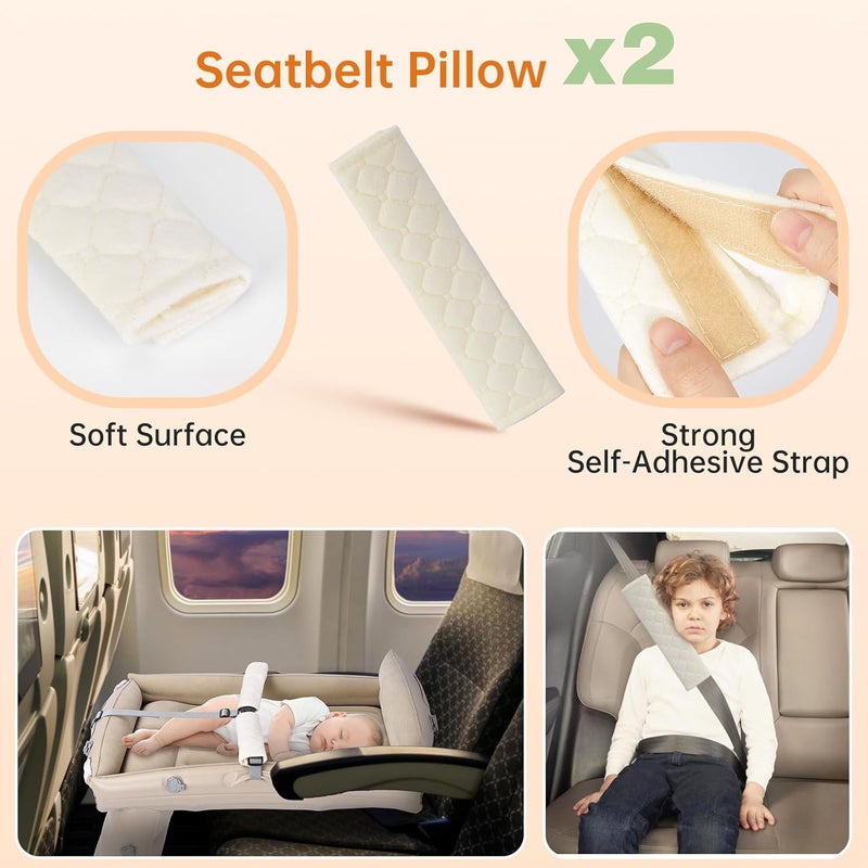PAHTTO Kids Airplane Bed Inflatable Plane Seat Extender for Toddler Kids Travel Bed for Flight with Hand Pump Toddler Travel Essentials - Image 5