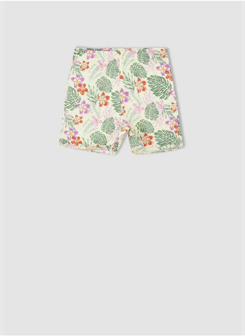 DeFacto - Short Sleeve Crop Top & Floral Print Mini Shorts - Image 1