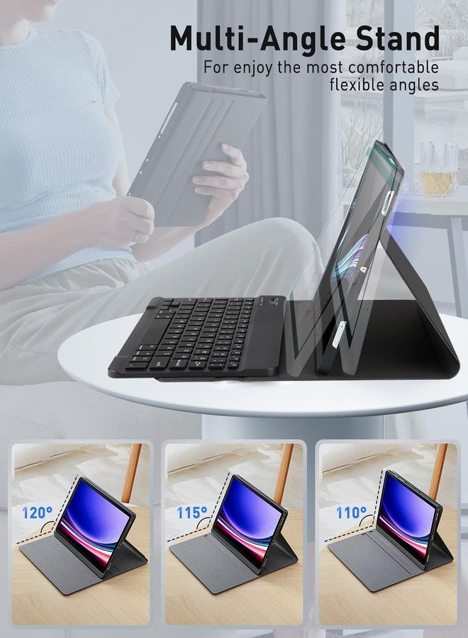 TUNKARMOR Keyboard Case for Lenovo Tab M9 2023/2024 Release 9.0" Tablet (TB-310FU/TB-310XU) - Mouse and Detachable Keyboard PU Leather Cover Case Auto Sleep/Wake - Black - Image 4