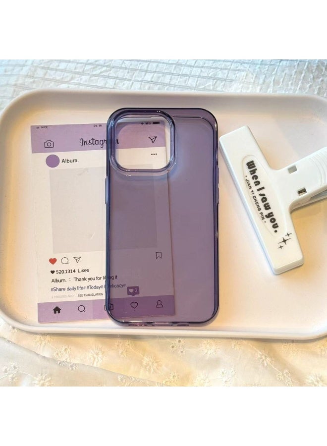 NIBEMINENT High Transparency Material Protective TPU Case Cover For iPhone 16 Pro Max, Violet