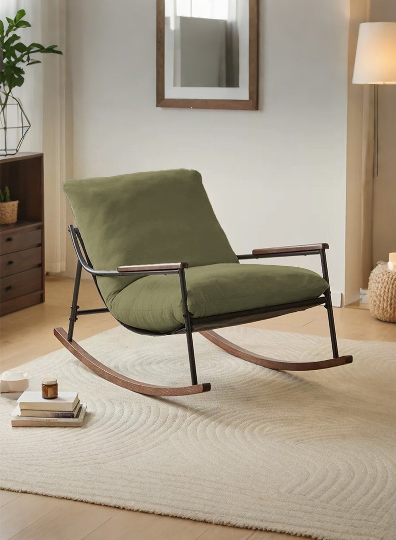 XiuWoo Modern Accent Chair Arm Chair Rocking Chair with Metal Frame - Image 1