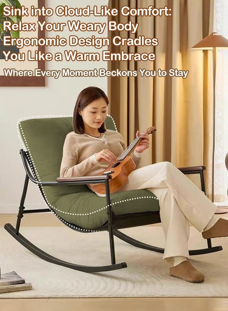 XiuWoo Modern Accent Chair Arm Chair Rocking Chair with Metal Frame - Image 2