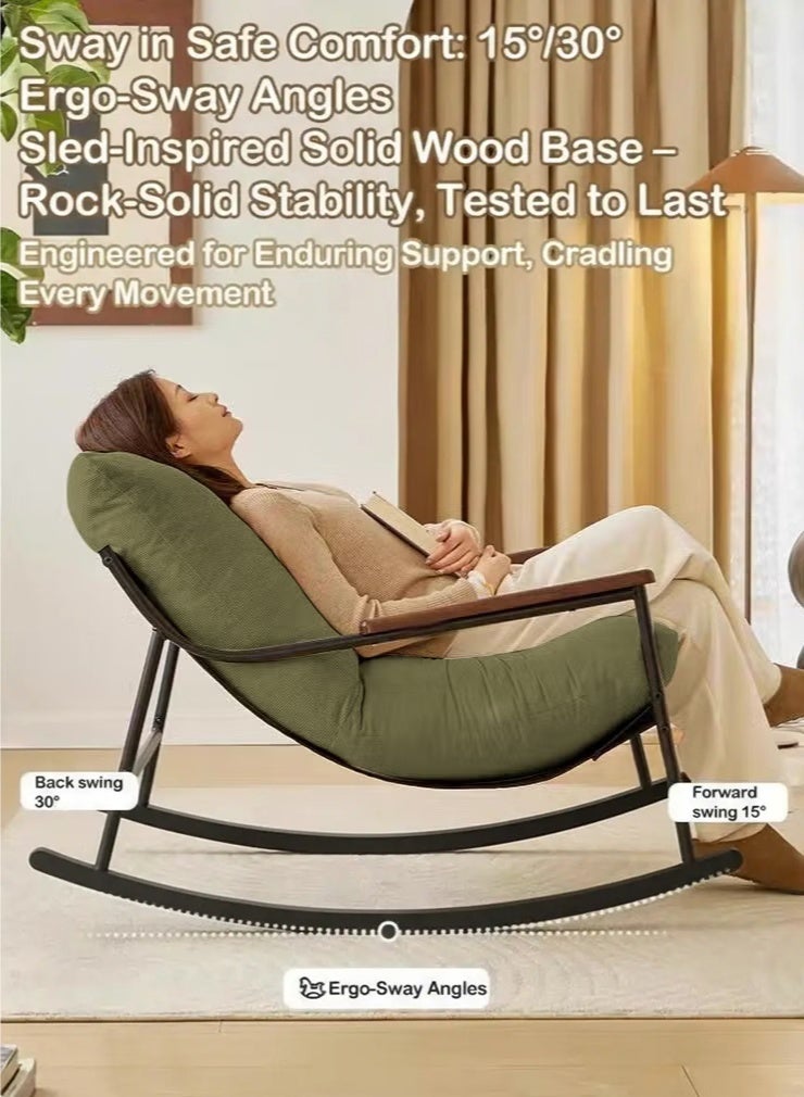 XiuWoo Modern Accent Chair Arm Chair Rocking Chair with Metal Frame - Image 5