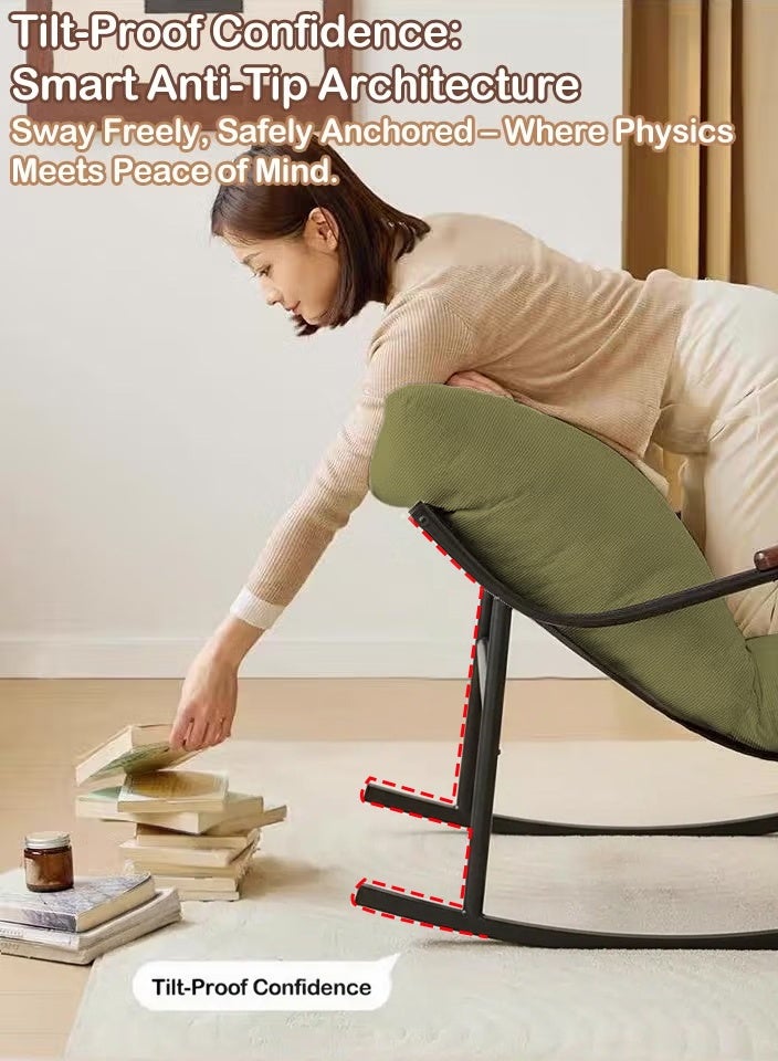XiuWoo Modern Accent Chair Arm Chair Rocking Chair with Metal Frame - Image 4