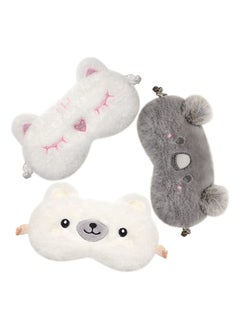 Y&D Eye Mask, Sleeping Comfortable Plush Blackout Cute Animal Design Soft Kids for Women Children, Girls, and Adult Travel Pajama Party (3 Pieces)  - Image 1