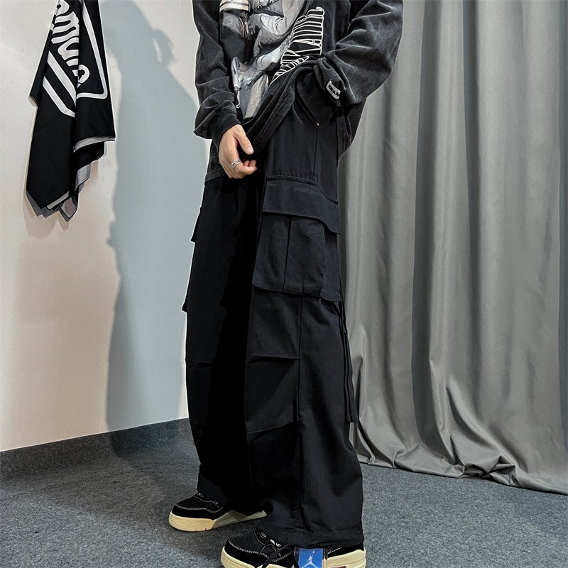 Generic Mens Autumn Korean Harajuku Casual Nine-Point Pants Black  - Image 1