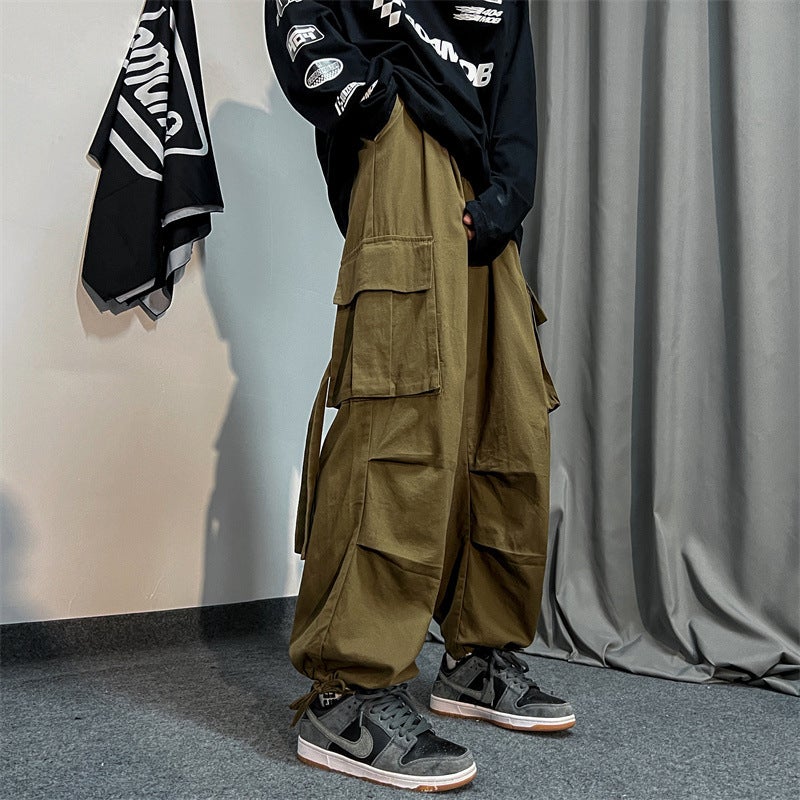 Generic Mens Autumn Korean Harajuku Casual Nine-Point Pants Black  - Image 3