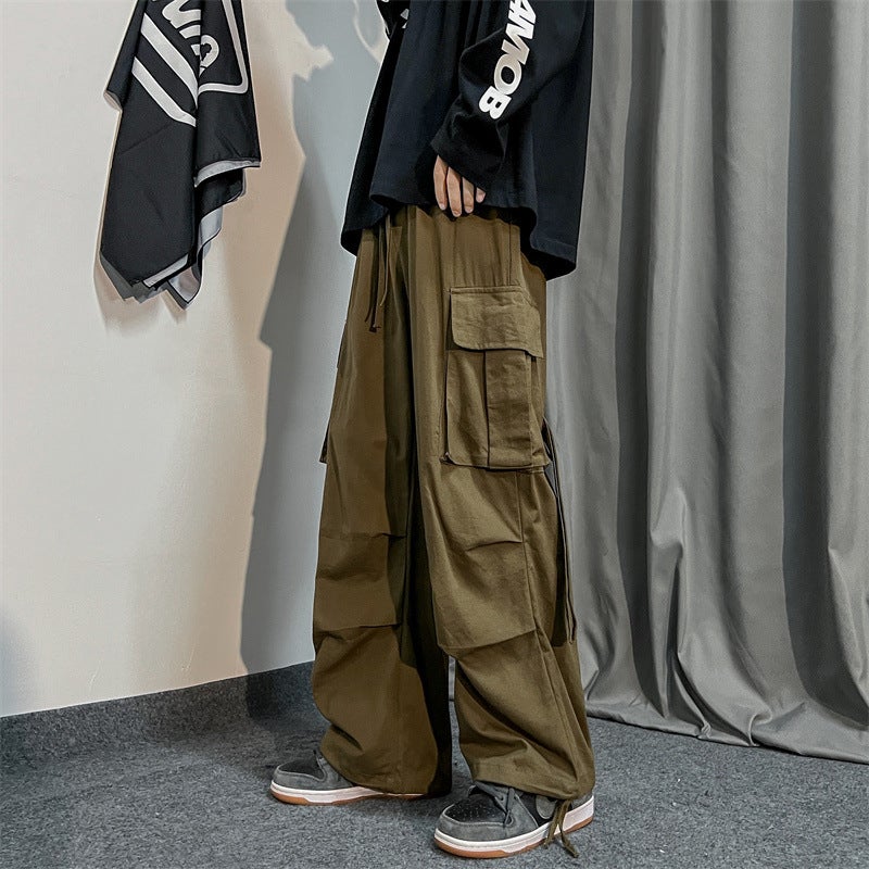 Generic Mens Autumn Korean Harajuku Casual Nine-Point Pants Black  - Image 2