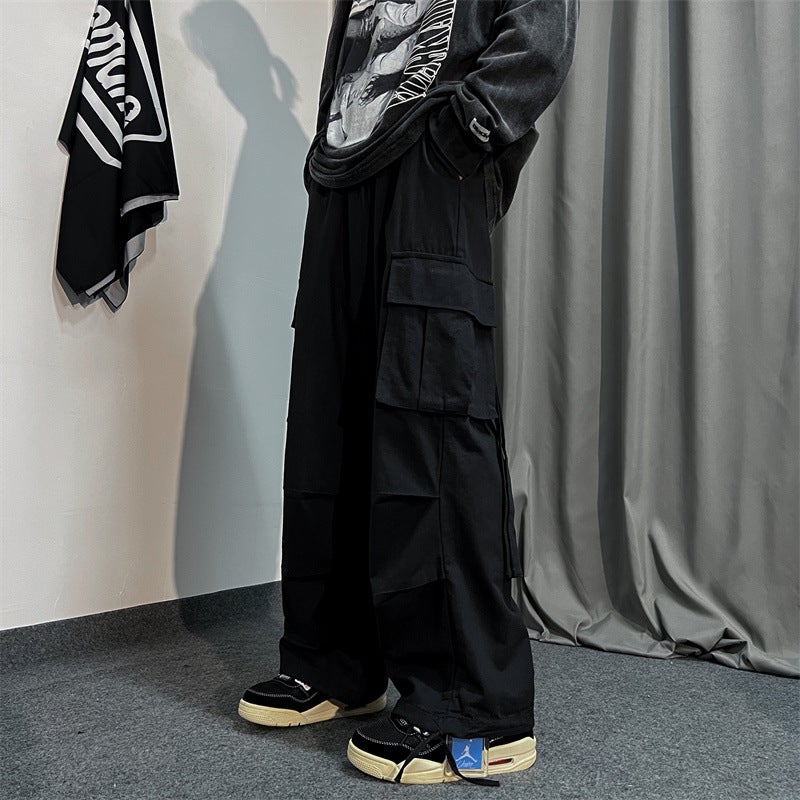 Generic Mens Autumn Korean Harajuku Casual Nine-Point Pants Black  - Image 5