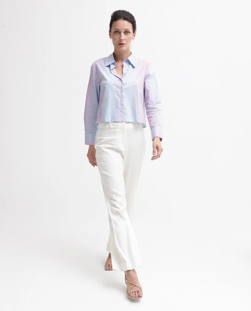 Rareism Women's Cotton Top With Stripe Pattern
