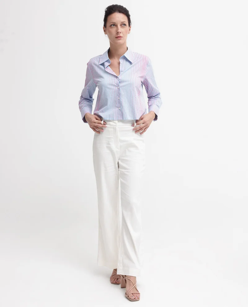 Rareism Women's Cotton Top With Stripe Pattern