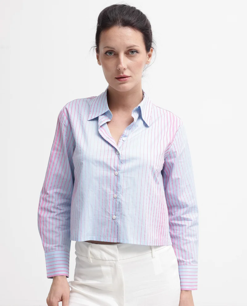 Rareism Women's Cotton Top With Stripe Pattern