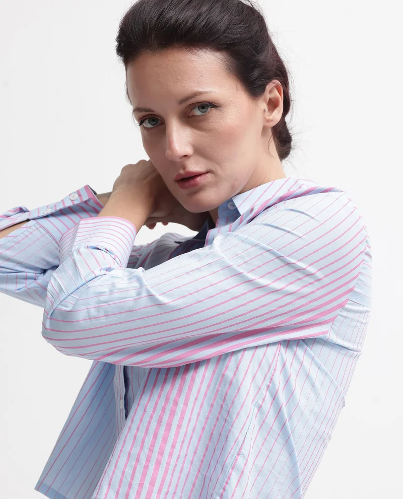 Rareism Women's Cotton Top With Stripe Pattern