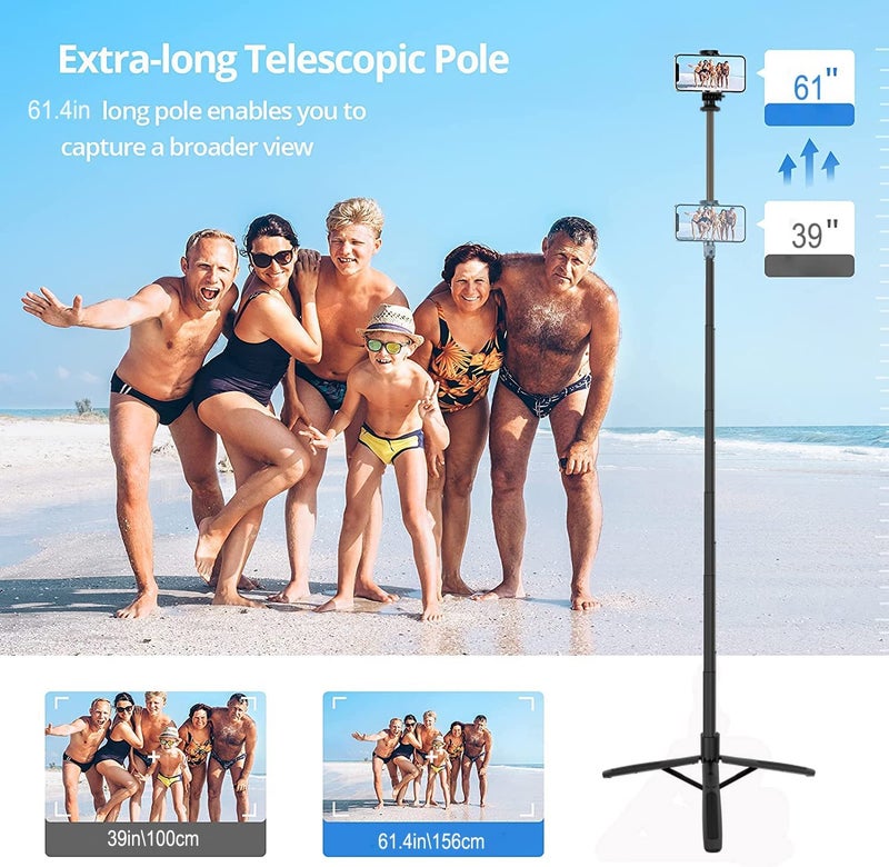 Hold UP Long Selfie Stick Tripod Extra-Long Selfie Stick with Tripod Stand Upto 61 inch/156 cm Camera Stick Portable Selfie Stick for vlogging, Video Recording, Live Streaming - Image 5