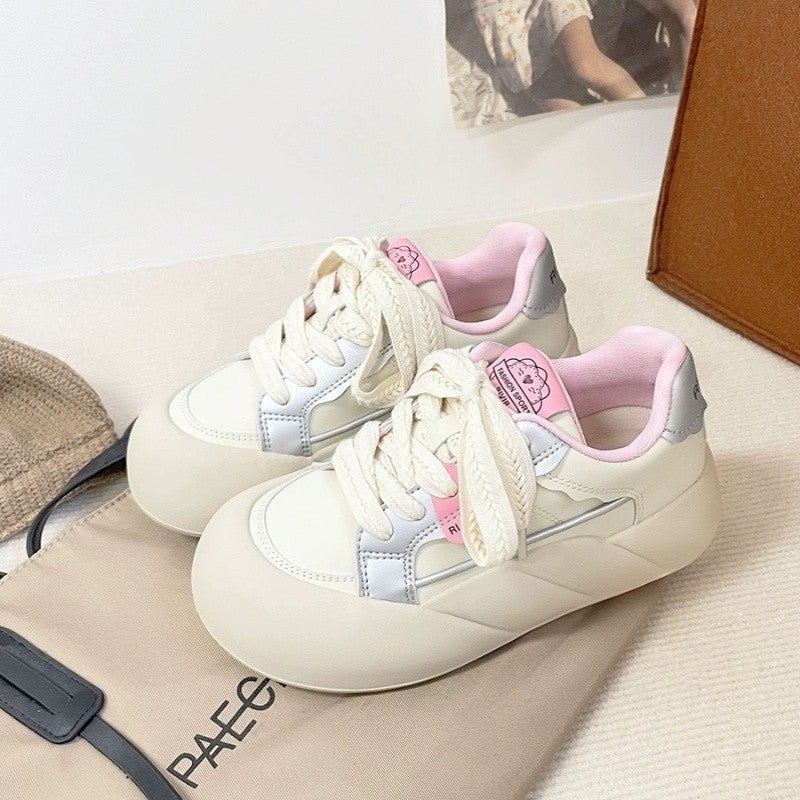 Platform Shoes Girls Big Head Bread Shoes Spring New White Shoes Ins All-Match Niche Sneaker - Image 5