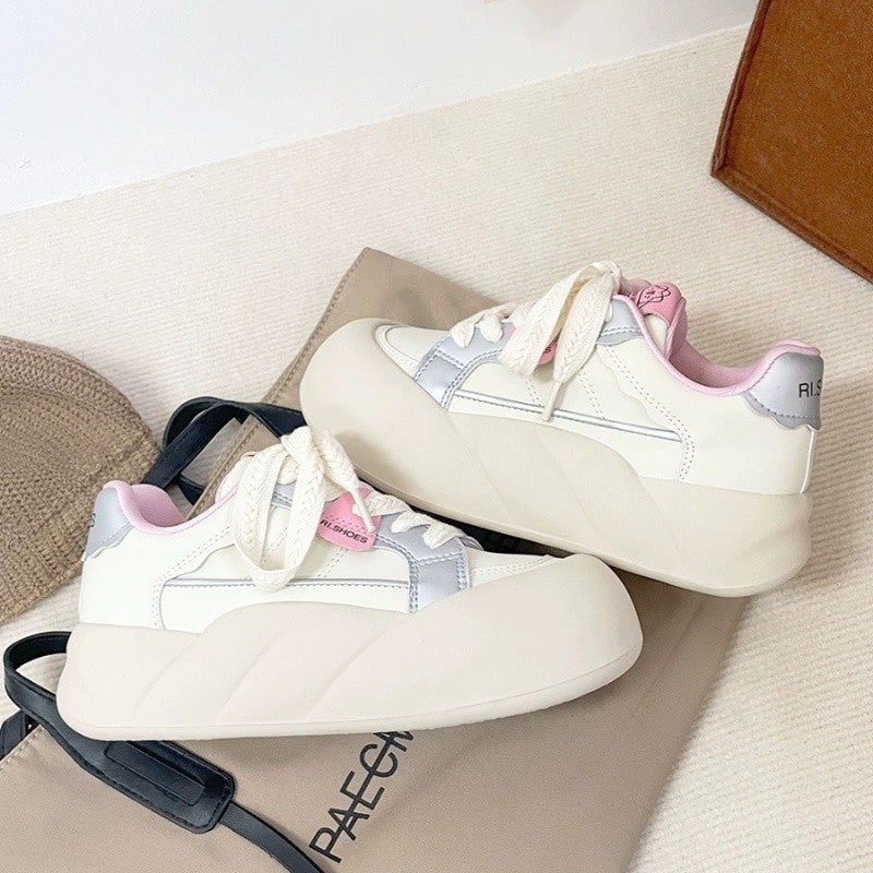 Platform Shoes Girls Big Head Bread Shoes Spring New White Shoes Ins All-Match Niche Sneaker - Image 4