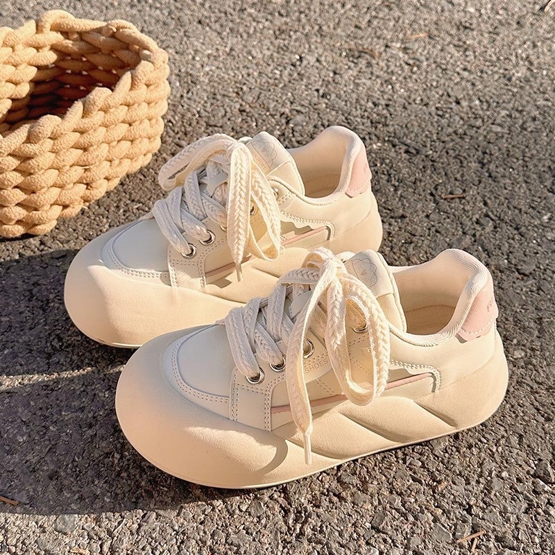 Platform Shoes Girls Big Head Bread Shoes Spring New White Shoes Ins All-Match Niche Sneaker - Image 2