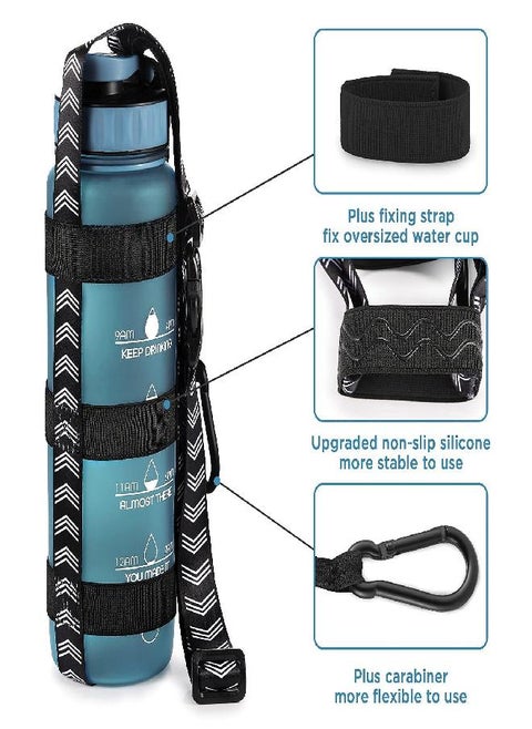 Water Bottle Handle Shoulder Strap, For 12Oz - 64 Oz Hydro Flask Wide Mouth Water Bottles And Universal Water Bottles, With Carabiner, For Walking Hiking Camping (Bottle Excluded)…