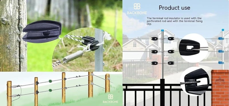 Backbone Corner Insulator for Solar Fencing Virgin Material” India’s No 1 Agriculture Product for Zatka Machine Electric/Electric Fence/Farm/Garden (Extra Long-Lasting) (Pack of 100) - Image 5
