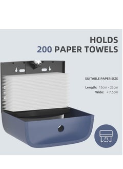 Generic Wall-Mounted Paper Towel Dispenser, Adhesive Multifold Hand Towel Holder for Office, Bathroom, Kitchen & Restaurant - Blue Color for Disposable Towels  - Image 3