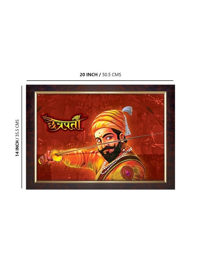 Dharvika Innovations Dharvika Innovations chatrapati shivaji maharaj photo frame painting big size vinyl sparkle coated home decorative gift item with synthetic photo frame (14×20 Inch) - 6025 - Image 2