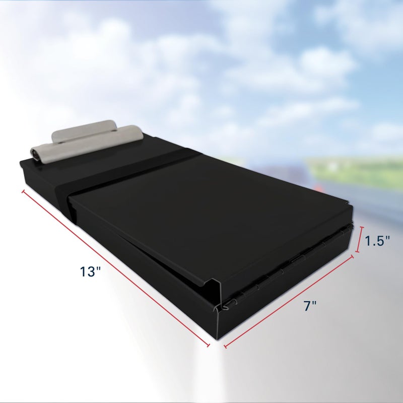 Saunders Dual Layer Police Storage Clipboard, Black Metal Clipboard with Storage, Ticket Size Paper Organizer with Steel Clip and Locking Latch, Police Equipment Form Holder for EMS - Made in USA - Image 2