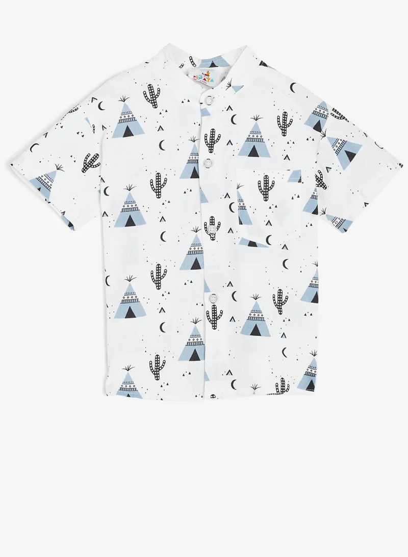 Pinata  Tropical Print Cotton Shirt and Shorts Set for Men | Best Price UAE