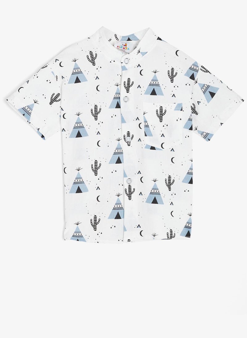 Pinata Tropical Print Cotton Shirt and Shorts Set - Image 3