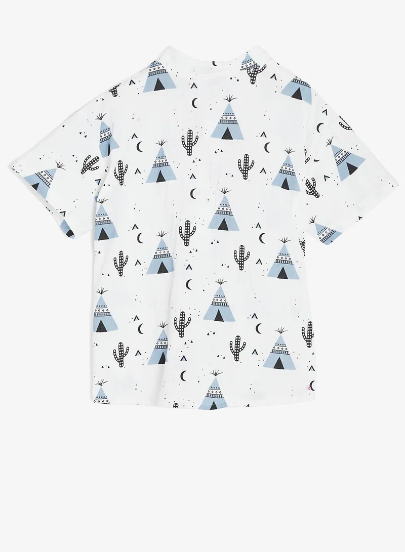 Pinata  Tropical Print Cotton Shirt and Shorts Set for Men | Best Price UAE
