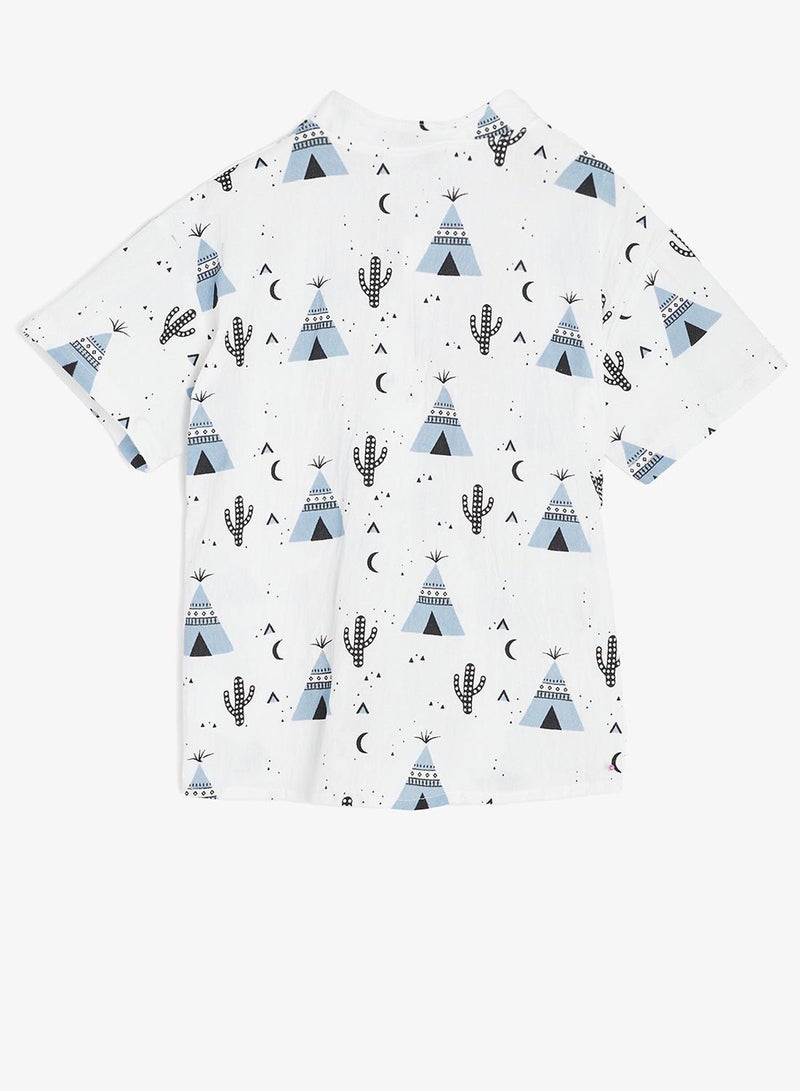 Pinata Tropical Print Cotton Shirt and Shorts Set - Image 5