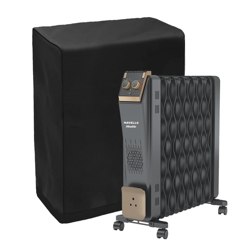 Encasify Electric Room Heater Cover | Dustproof and Scratch Proof Room Heater Cover | Nylon Material Cover | Black - Image 1